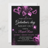 Hot Pink Alcohol Ink Galantine's Day Invitation (Voorkant)