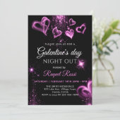 Hot Pink Alcohol Ink Galantine's Day Invitation (Staand voorkant)