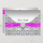 Hot Pink All Occasion Party Sjabloon Kaart (Voorkant / Achterkant)