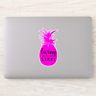 Hot-Pink ananananas die mijn beste leven is afgesl Sticker
