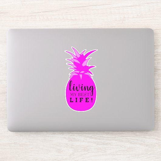 Hot-Pink ananananas die mijn beste leven is afgesl Sticker (Computer)