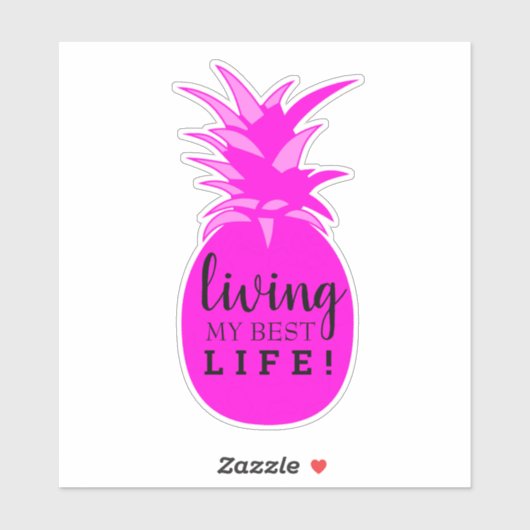 Hot-Pink ananananas die mijn beste leven is afgesl Sticker (Vel)