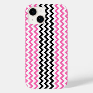 Hot Pink and Black Chevron by Shirley Taylor Case-Mate iPhone 14 Hoesje