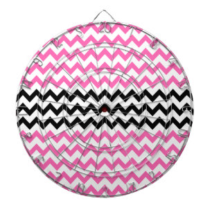Hot Pink and Black Chevron by Shirley Taylor Dartbord