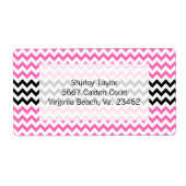 Hot Pink and Black Chevron by Shirley Taylor Etiket (Voorkant)
