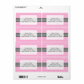 Hot Pink and Black Chevron by Shirley Taylor Etiket (Full Sheet)