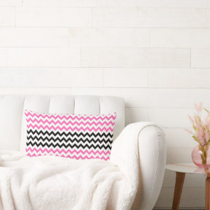 Hot Pink and Black Chevron by Shirley Taylor Kussen