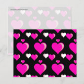 Hot Pink and Black Hearts Valentine's Day Love Pat Feestdagenkaart (Voorkant / Achterkant)