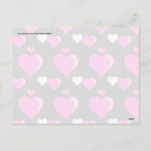 Hot Pink and Black Hearts Valentine's Day Love Pat Feestdagenkaart (Achterkant)