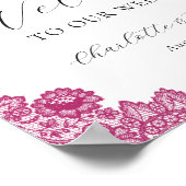 Hot Pink and Black Wedding Welcome Sign Poster (Hoek)