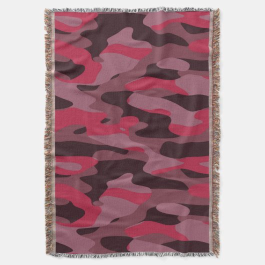 Hot pink and Burgundy Camo Deken (Voorkant Verticaal)