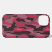 Hot pink and Burgundy Camo iPhone Hoesje (Achterkant horizontaal)