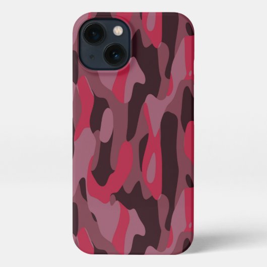 Hot pink and Burgundy Camo iPhone Hoesje (Achterkant)