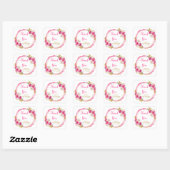 Hot Pink and Gold Elegant Flowers Birthday Party Vierkante Sticker (Vel)