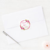 Hot Pink and Gold Elegant Flowers Birthday Party Vierkante Sticker (Envelop)