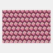 Hot Pink and Gold Elegant Flowers Inpakpapier Vel (Voorkant 3)