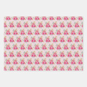 Hot Pink and Gold Elegant Flowers Inpakpapier Vel (Voorkant 2)