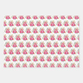 Hot Pink and Gold Elegant Flowers Inpakpapier Vel (Voorkant)