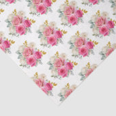 Hot Pink and Gold Elegant Flowers Tissuepapier (Detail)