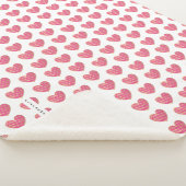 Hot Pink and Golden effect Elegant Heart  Sherpa Deken (3/4)