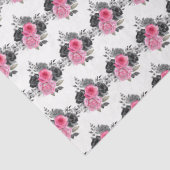 Hot Pink and Silver Elegant Flowers Tissuepapier (Detail)