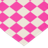 Hot pink and tan checkerboard pattern tafelkleed (Gekanteld)