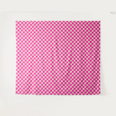 Hot pink and tan checkerboard pattern wandkleed (Voorkant (horizontaal))