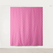 Hot pink and tan checkerboard pattern wandkleed (Voorkant)