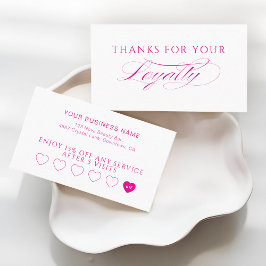 Hot Pink and White Spa Beauty Salon Klantenkaartje