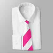 Hot Pink and White Stripes Stropdas (Gebonden)