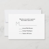 Hot Pink Anemone Modern Wedding R.S.V.P. RSVP Kaartje (Achterkant)