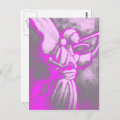Hot Pink Angel Briefkaart (Voorkant / Achterkant)