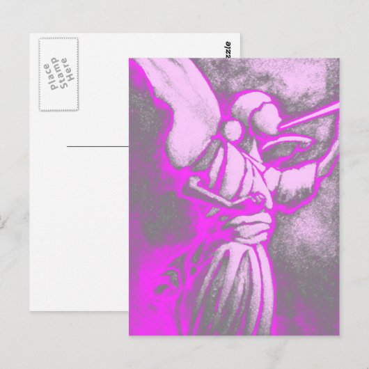 Hot Pink Angel Briefkaart (Voorkant / Achterkant)