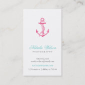 Hot Pink  Anker Verticaal Visitekaartje (Voorkant)