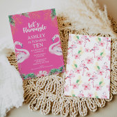 Hot Pink Any Age Flamingo Let's Flamingle Verjaard Kaart