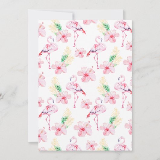 Hot Pink Any Age Flamingo Let's Flamingle Verjaard Kaart (Achterkant)