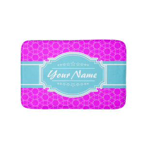 Hot Pink Aqua Floral Link op maat Badmat