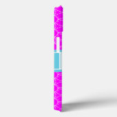 Hot Pink Aqua Floral Link op maat Case-Mate iPhone Case (Achterkant / Rechts)