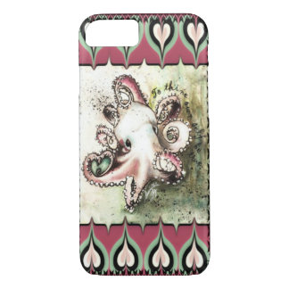 Hot Pink & Aqua Octopus Love 'Ivy' iPhone 7 hoesje