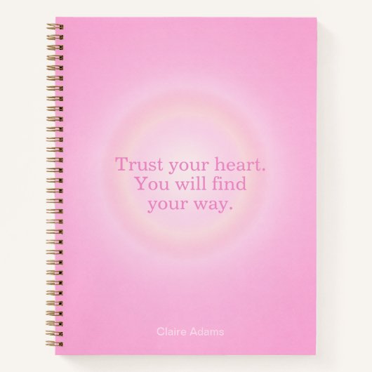 Hot Pink Aura Bericht Notebook Notitieboek (Voorkant)