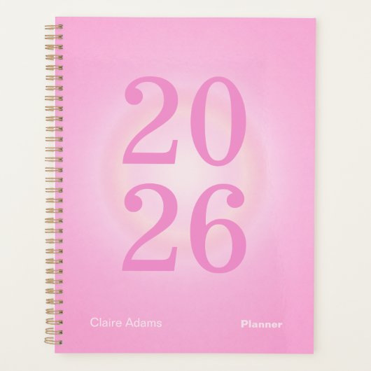Hot Pink Aura Big Year Planner (Voorkant)