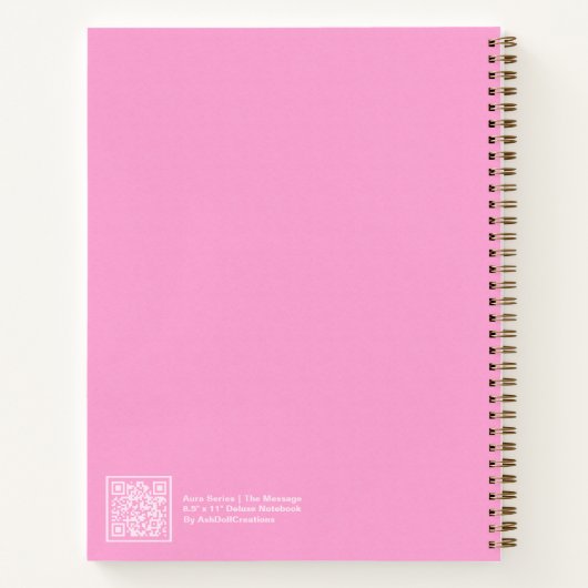 Hot Pink Aura Message Notebook Notitieboek (Achterkant)