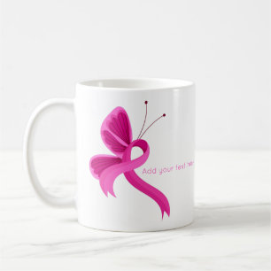 Hot Pink Awareness Lint Vlinder Koffie Mok