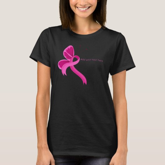 Hot Pink Awareness Lint Vlinder T-shirt (Voorkant)