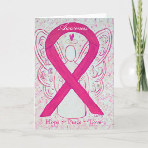 Hot Pink Awareness Ribbon Angel Wenskaart Kaart
