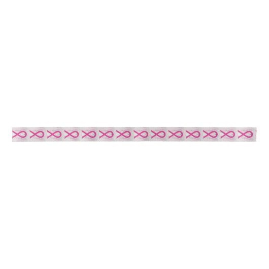 Hot Pink Awareness Ribbon Angel Wrapping Ribbon Satijnen Lint (Voorkant)