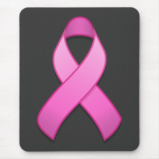 Hot Pink Awareness Ribbon Mousepad Muismat (Voorkant)