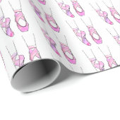 Hot Pink Ballerina Ballet Cadeaupapier (Rol Hoek)