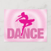Hot Pink Ballerina Dance Sparkle Briefkaart (Voorkant)
