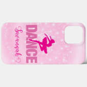 Hot Pink Ballerina Dance Sparkle gepersonaliseerd Case-Mate iPhone Case (Achterkant (horizontaal))
